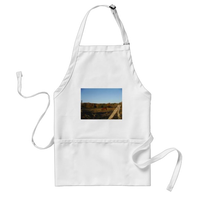 Brown horse in  the Sun Adult Apron (Front)
