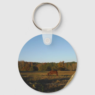 Brown horse in  the Sun Keychain