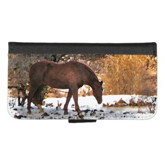 Brown Horse in Winter iPhone 8/7 Wallet Case