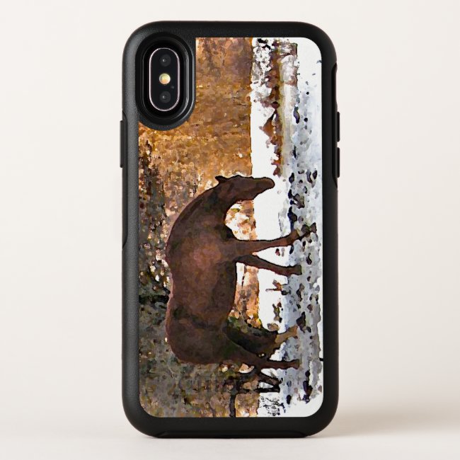 Brown Horse in Winter OtterBox iPhone X Case