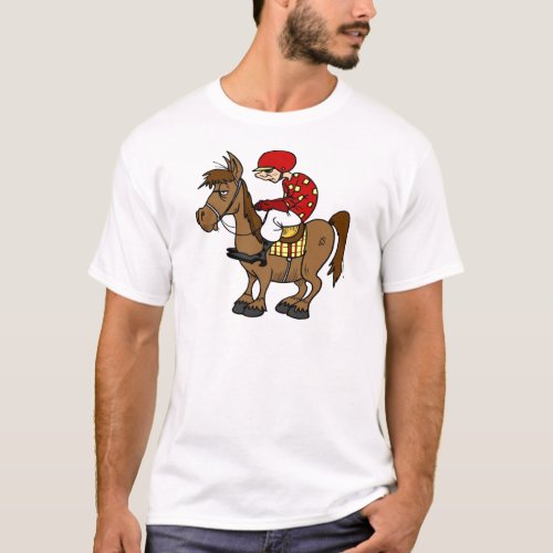 Brown Horse Jockey T_Shirt