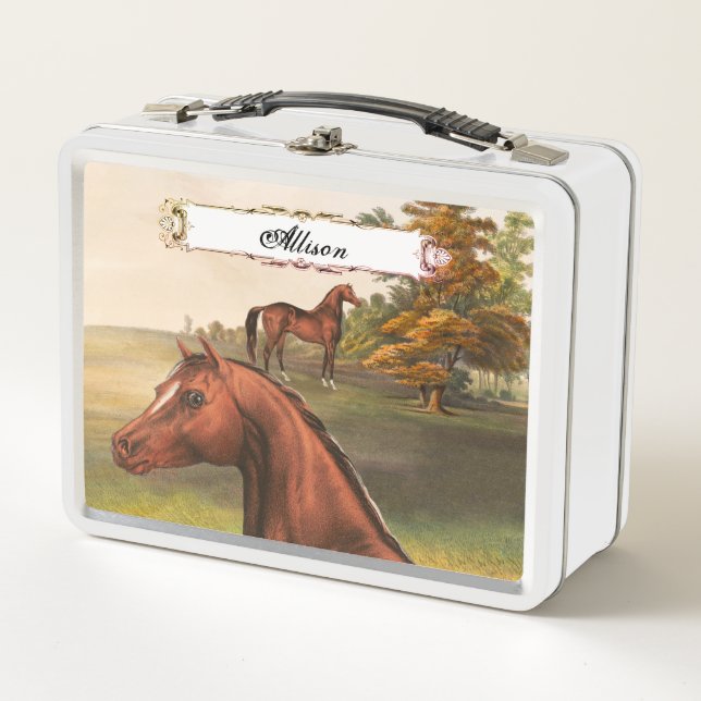 Brown Horse Metal Lunch Box (Front)