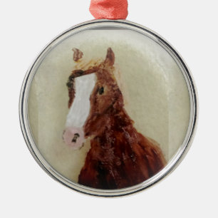 Brown Horse Metal Ornament