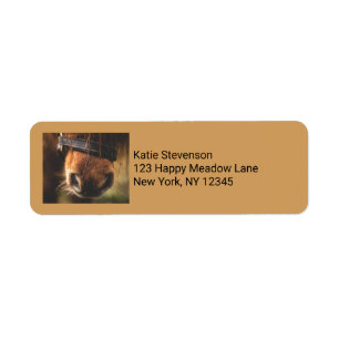 Brown Horse Nose Photo Cute and Rustic Label