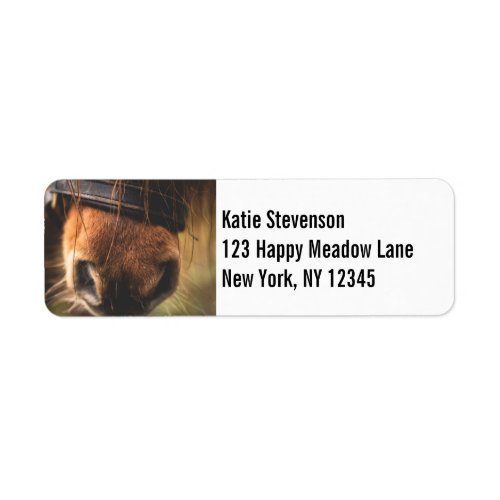 Brown Horse Nose Photo Cute and Rustic Label