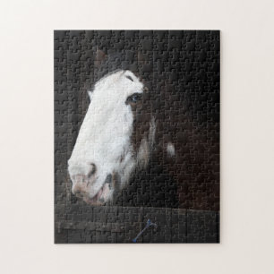 Brown Horse on Farm Just a Girl who Loves Horses Jigsaw Puzzle