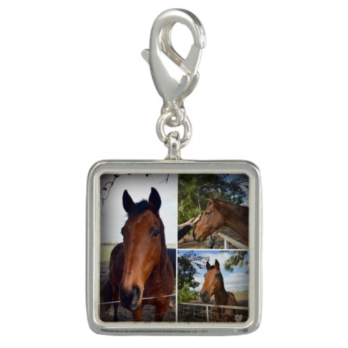 Brown Horse Photo Collage Charm