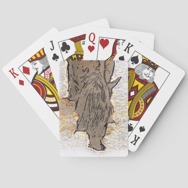 BROWN HORSE   POKER CARDS (Back)