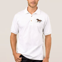 Brown horse polo shirt