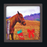 Brown horse purple tree Christmas Gift Box<br><div class="desc">Brown horse purple tree Christmas  add name Photo by Sandy Closs teal purple green blue red "Kissing under the mistletoe" , " Christmas Horse ",  Mistletoe ,  "funny horse""horse at christmas""christmas horse", christmas, ,  xmas horse,  horses</div>