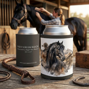 Brown Horse Ranch Western Equine Mens Gift Can Cooler
