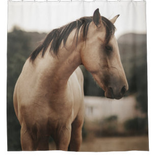 BROWN HORSE SHOWER CURTAIN