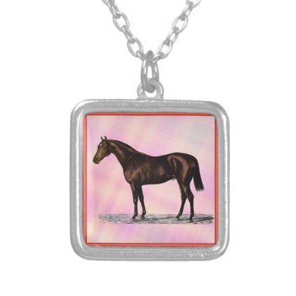 Brown Horse Silver Plated Necklace