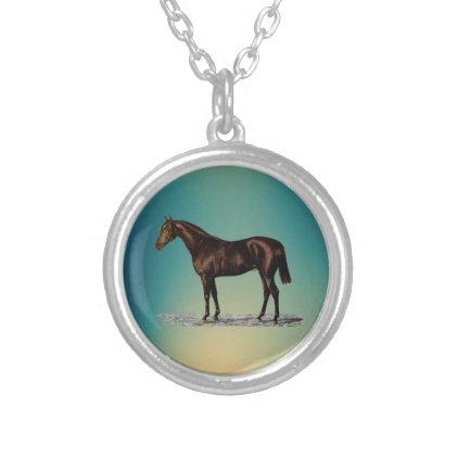 Brown Horse Silver Plated Necklace