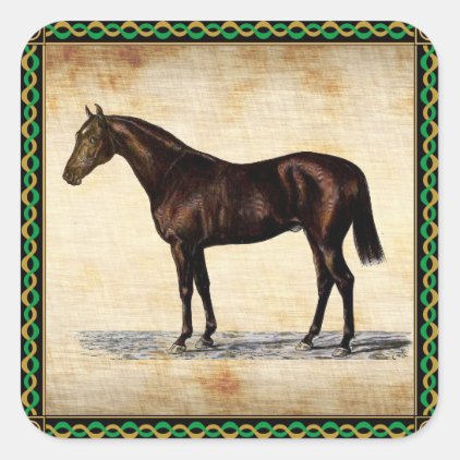 Brown Horse Square Sticker