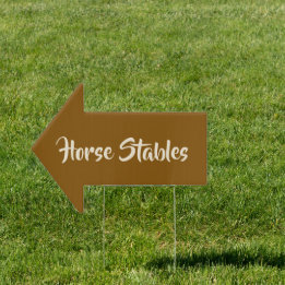 Brown Horse Stables Directional Sign