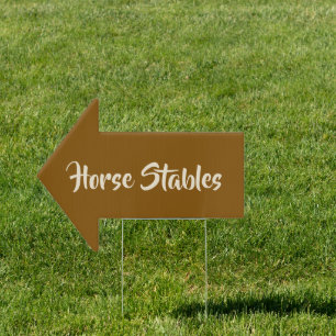 Brown Horse Stables Directional Sign