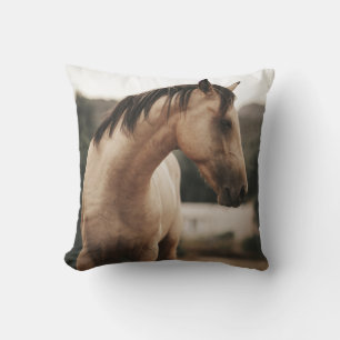 BROWN HORSE THROW PILLOW