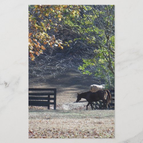 Brown Horse walking through Fence Stationery