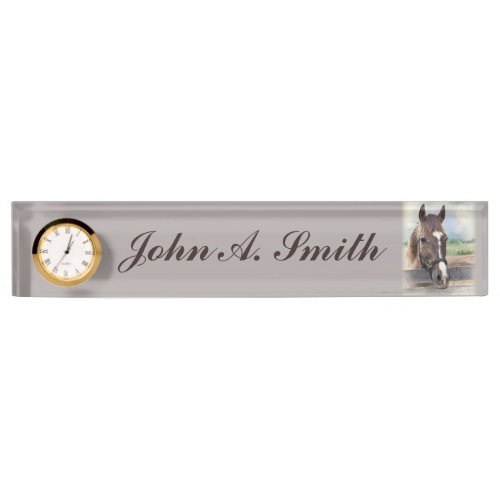 Brown Horse with Halter Customizable Name Nameplate