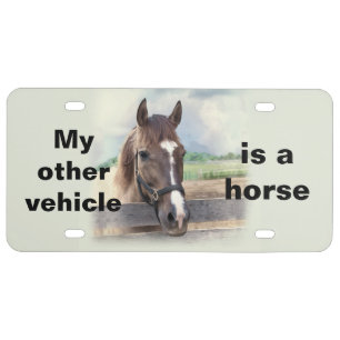 Brown Horse with Halter License Plate