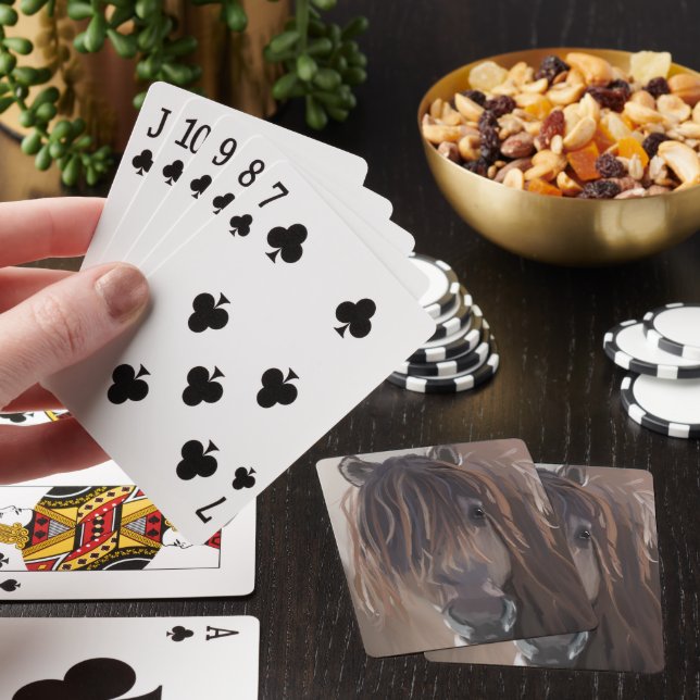 Brown Horse with Messy Hair Poker Cards (In Situ)
