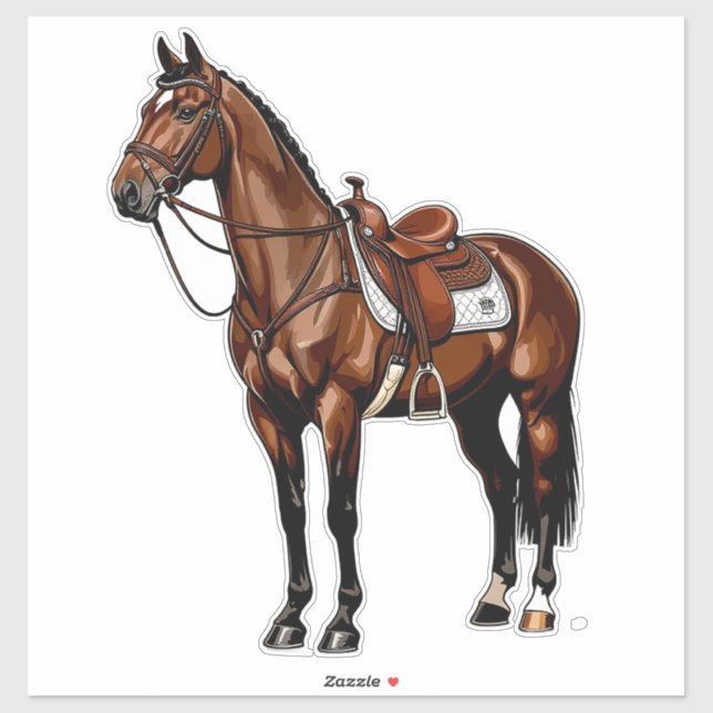 Brown Horse With Saddle Sticker (Sheet)