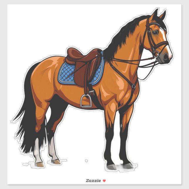 Brown Horse With Saddle Sticker (Sheet)