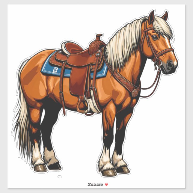 Brown Horse With Saddle Sticker (Sheet)