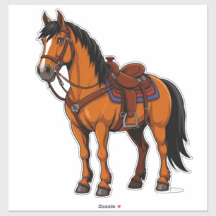 Brown Horse With Saddle Sticker