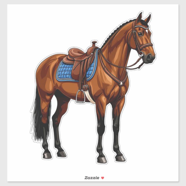 Brown Horse With Saddle Sticker (Sheet)