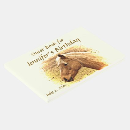 Brown Horse Yellow Sun Birthday Party Guest Book