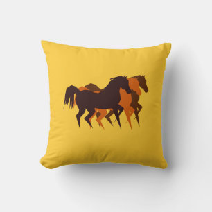 Brown Horses American MoJo Pillow