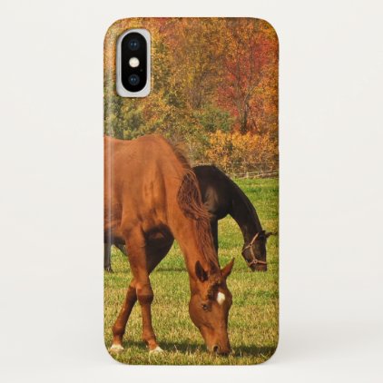 Brown Horses and Autumn Foliage iPhone X Case