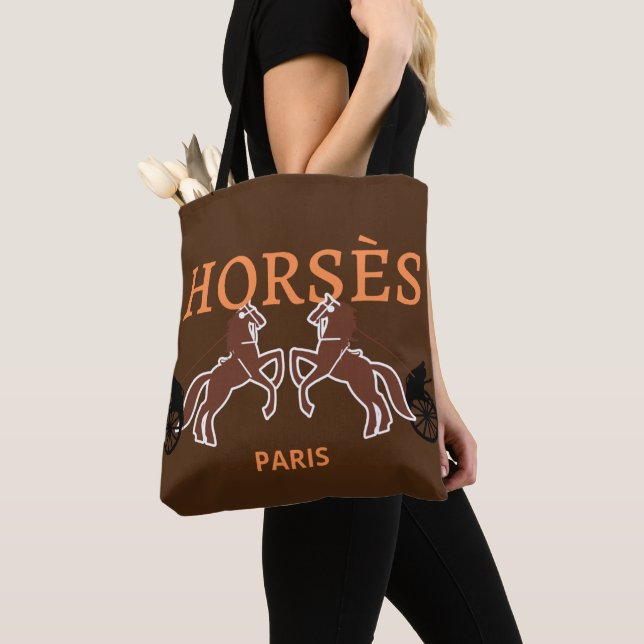 Brown Horses Horse Designer bag Tote Bag (Close Up)