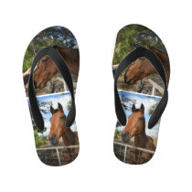 Brown Horses, Kid's Flip Flops Brown Horses, Kid's Flip Flops