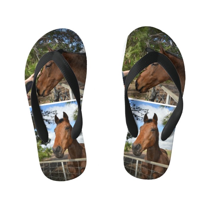 Brown Horses, Kid's Flip Flops | Zazzle.com