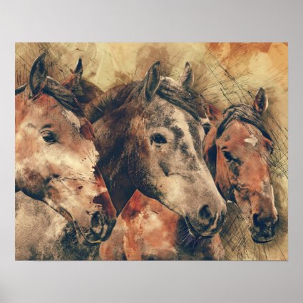 Brown Horses Poster