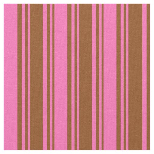 Brown & Hot Pink Colored Lined/Striped Pattern Fabric