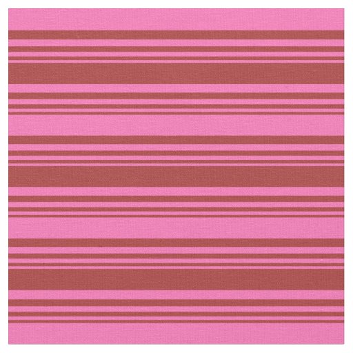 Brown & Hot Pink Lines Pattern Fabric