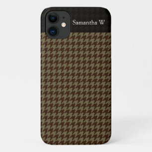 Brown Houndstooth Handsome Gentlemen's Pattern iPhone 11 Case
