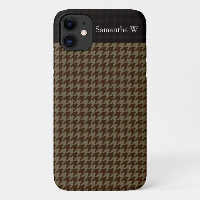 Brown Houndstooth Handsome Gentlemen's Pattern Case-Mate iPhone Case (Back)