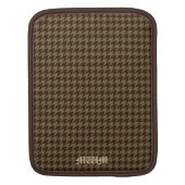 Brown Houndstooth Handsome Gentlemen's Pattern iPad Sleeve (Back)