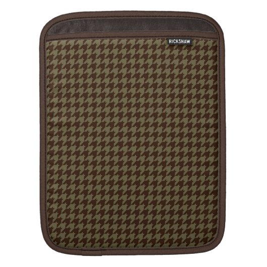 Brown Houndstooth Handsome Gentlemen's Pattern iPad Sleeve (Front)