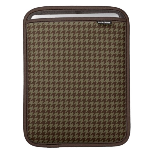 Brown Houndstooth Handsome Gentlemen's Pattern iPad Sleeve (Front Device)