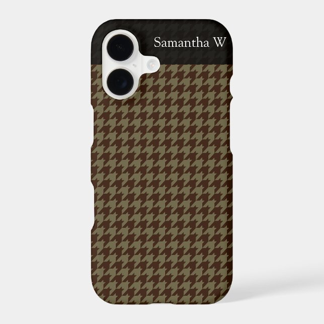Brown Houndstooth Handsome Gentlemen's Pattern Iphone Case (Back)