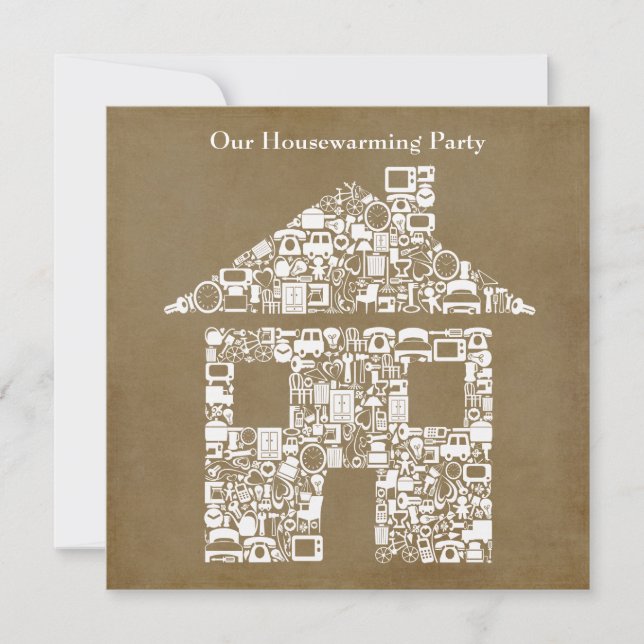 Brown House Home Housewarming Party Invitation (Front)