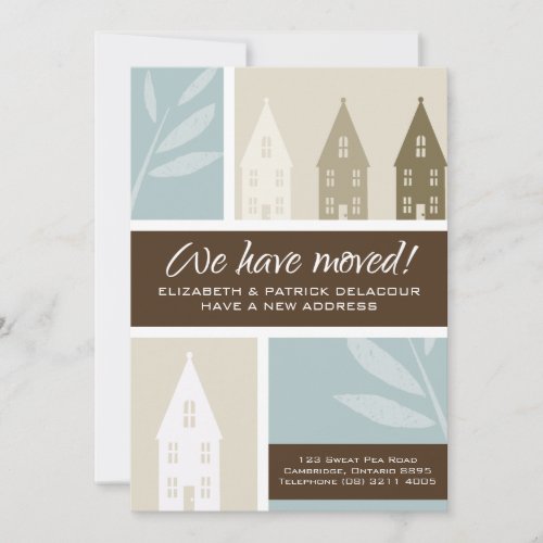 Brown Houses Silhouette Moving Announcement