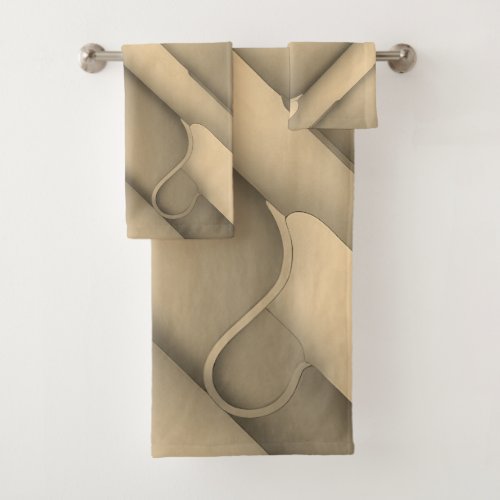 Brown Hues Modern Art  Bath Towel Set