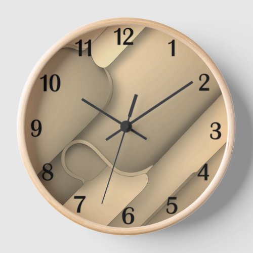 Brown Hues Modern Art  Clock